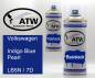 Preview: Volkswagen, Indigo Blue Pearl, LB5N / 7D: 400ml Sprühdose + 400ml Klarlack - Set, von ATW Autoteile West.